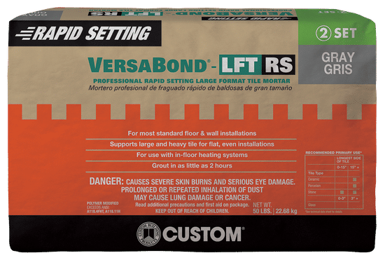 Rapid Setting Large Format Tile Mortar VersaBond-LFT RS Gray 50 lb