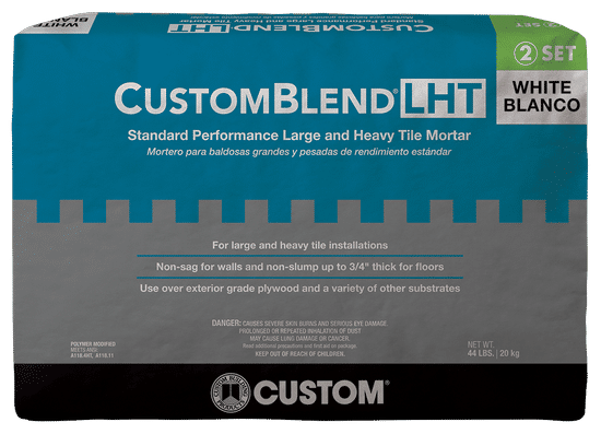 Large & Heavy Tile Mortar Customblend LHT White 44 lb