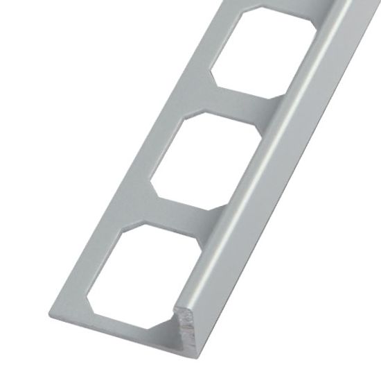 LS2 L-Shape Edge Profile Anodized Aluminum Satin 5/16" (8 mm) x 8' 2-1/2"