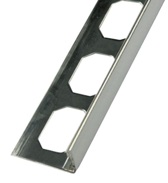 LS5 L-Shape Edge Profile Gloss Stainless Steel (V2) 5/16" (8 mm) x 8' 2-1/2"