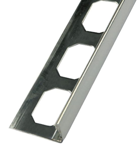 LS5 L-Shape Edge Profile Gloss Stainless Steel (V2) 1/2" (12.5 mm) x 8' 2-1/2"