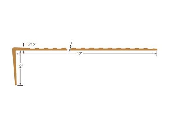 Couvre-marche régulier #6 Almond avec bande abrasive sécurité de marche 2" C2027 Sparkle Black 2-3/16" x 12" x 12'