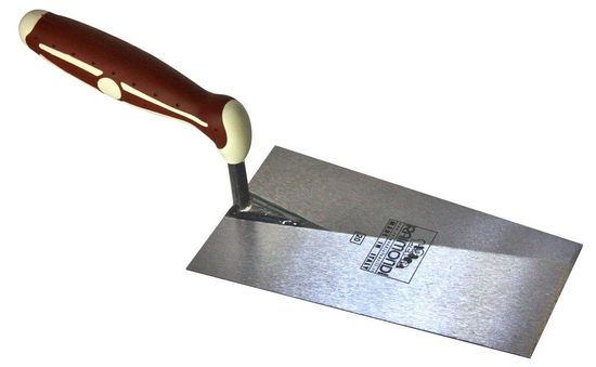 Square Point Trowel with Anti-slip Rubber Handle and Finger Guard 6-7/8"