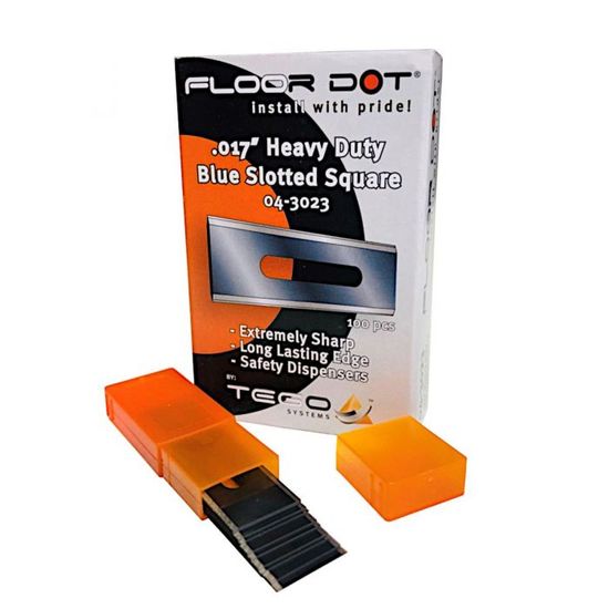 Orcon Tools Heavy Duty Slotted Square Carpet Blade .017" (10 blades/tube, 10 tubes/box)