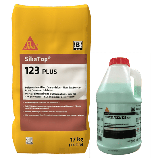 Mortar SikaTop 123 Plus Gray 4 part A + 4 part B - 82 kg (Pack of 56)