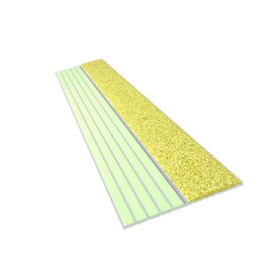 Ecoglo E40 Photoluminescent Step Edge Contrast Strip with Yellow Anti-Slip Strip 2" (Sold in Linear Feet)