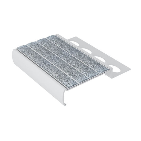 Ecoglo M4.125-N30 Tile Nosing with Anchoring Leg 12.5 mm and Grey Anti-Slip Strips 2" x 8'