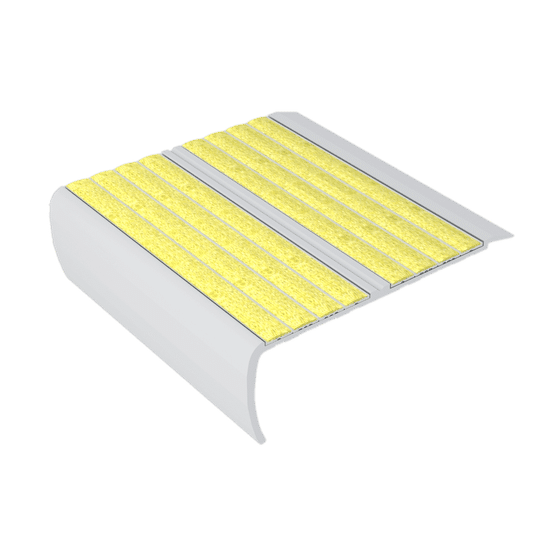 Ecoglo RF5-N30 Flat Stair Nosing with Yellow Anti-Slip Strips 5.5" (Sold in Linear Feet)