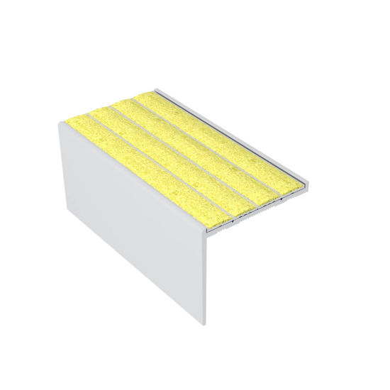 Ecoglo RF7B-N30 Flat Stair Nosing with Yellow Anti-Slip Strips 2.19" (Sold in Linear Feet)