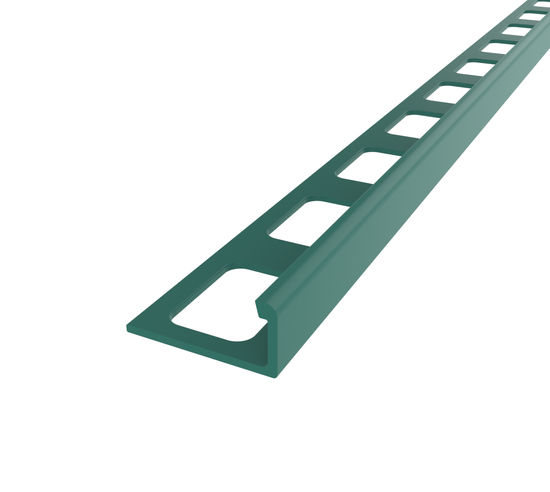 Moulure en L décorative pour bordure de céramique Régulier PVC vert - 1/4" (6 mm) x 8'