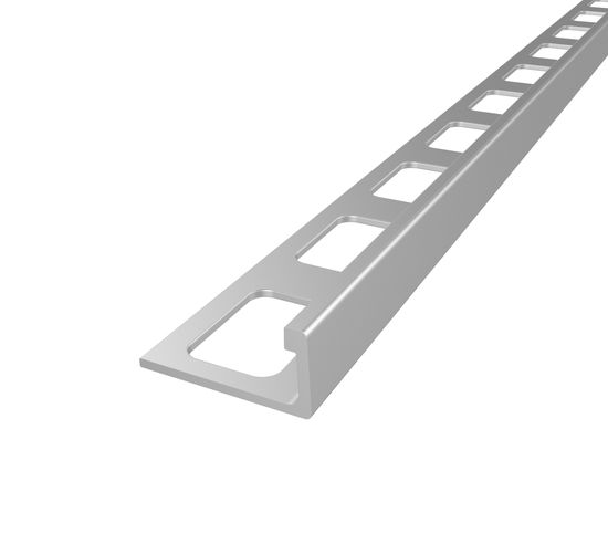 Tile L-Shaped Edge Trim Regular Anodized Aluminum Satin - 1/4" (6 mm) x 8'