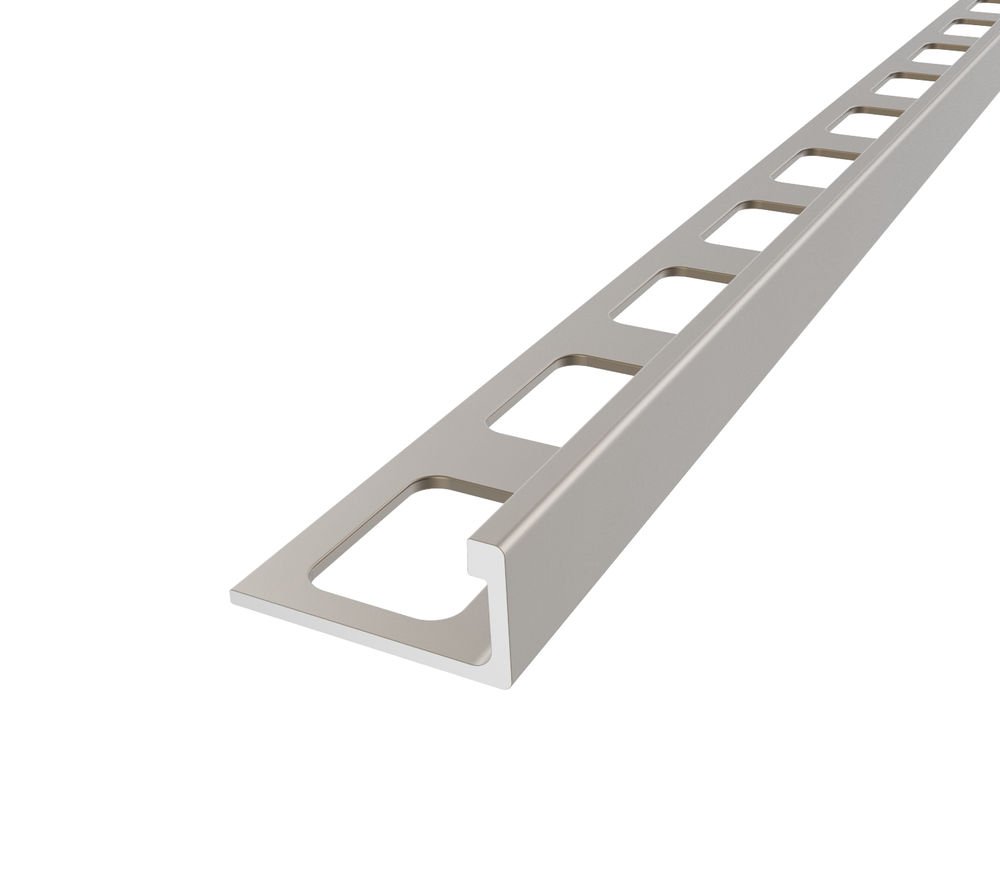 Diaplas Tile L-Shaped Edge Trim Regular Anodized Aluminum Satin Nickel ...