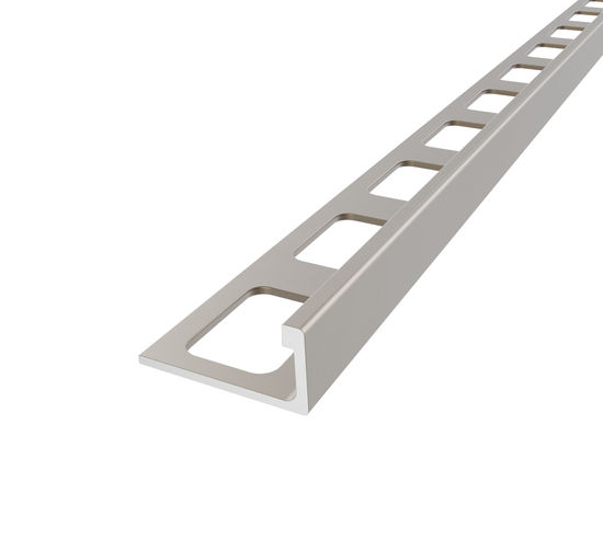 Tile L-Shaped Edge Trim Regular Anodized Aluminum Satin Nickel - 1/4" (6 mm) x 8'