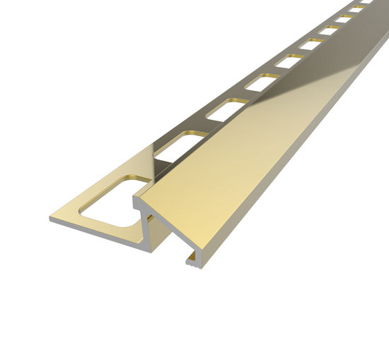 Tile Edge Trim Anodized Aluminum Bright Brass - 5/16" (8 mm) x 1-3/16" x 8'