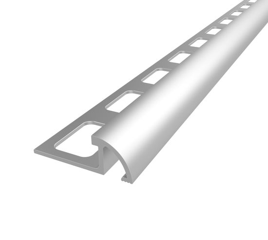 Tile Bullnose Edge Trim Anodized Aluminum Satin - 5/16" (8 mm) x 1-5/32" x 8'