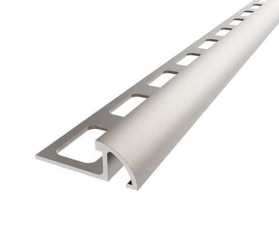 Tile Bullnose Edge Trim Anodized Aluminum Satin Nickel - 5/16" (8 mm) x 1-5/32" x 8'