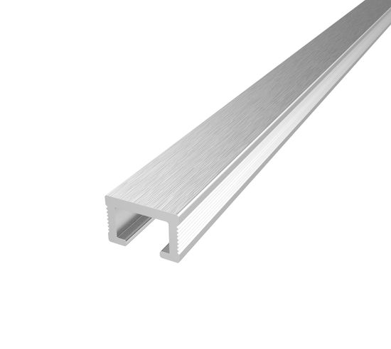 Tile Edge Trim Listello Anodized Aluminum Brushed Satin - 3/8" (10 mm) x 5/8" x 8'