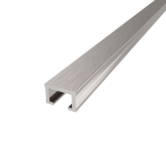 Tile Edge Trim Listello Anodized Aluminum Brushed Satin Nickel - 3/8" (10 mm) x 5/8" x 8'