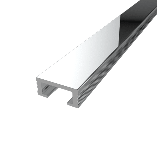 Tile Edge Trim Listello Anodized Aluminum Polished Bright - 3/8" (10 mm) x 3/4" x 8'