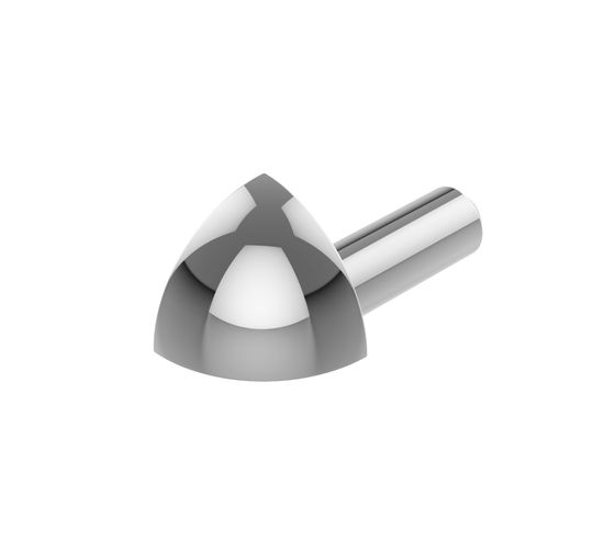 Outside Corner for Rounded Profiles Anodized Aluminum Bright - 3/8" (10 mm)