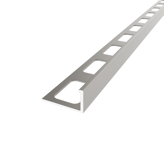 Tile L-Shaped Edge Trim Economic Anodized Aluminum Satin Nickel - 1/2" (12.5 mm) x 8'