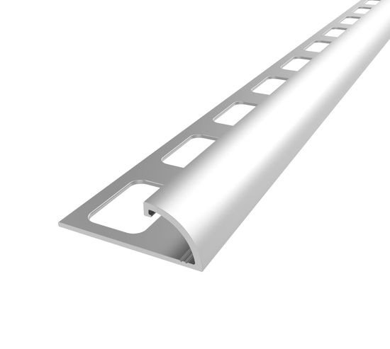 Tile Bullnose Edge Trim Economic Anodized Aluminum Satin - 3/8" (10 mm) x 8'