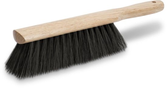 Beaver Tail Brush 13-1/2" with Black Horsehair Bristle and Clear Lacquered Hardwood Handle for Masonry Jobs