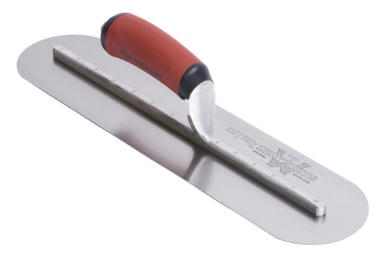 Fully Rounded Finishing Trowel High Carbon Steel 4" x 16" with DuraSoft Handle