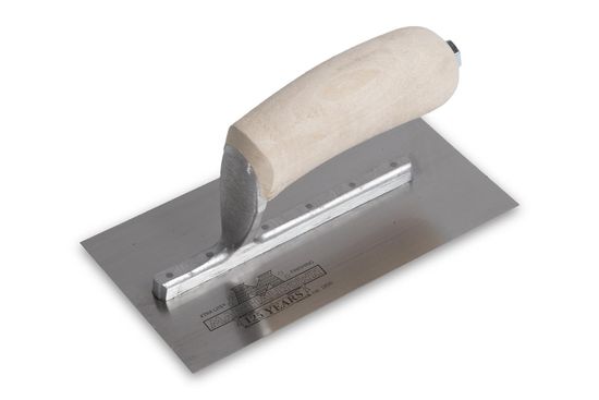 Wall Form Trowel 4" x 7-1/2" with Standard/Flat End Blade and a Wood Handle