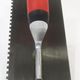 Square-Notch Trowel 4-1/2" x 11" Tempered Steel 1/4" x 1/8" x 1/4" with Curved Soft Grip Handle