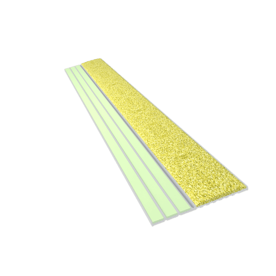 Ecoglo E20 Photoluminescent Step Edge Contrast Strip with Yellow Anti-Slip Strip 1.5" (Sold in Linear Feet)