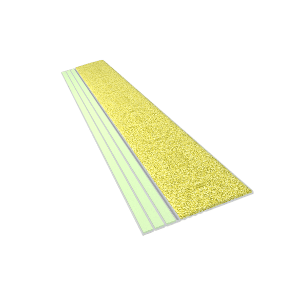 Ecoglo E30 Photoluminescent Step Edge Contrast Strip with Yellow Anti-Slip Strip 2" (Sold in Linear Feet)