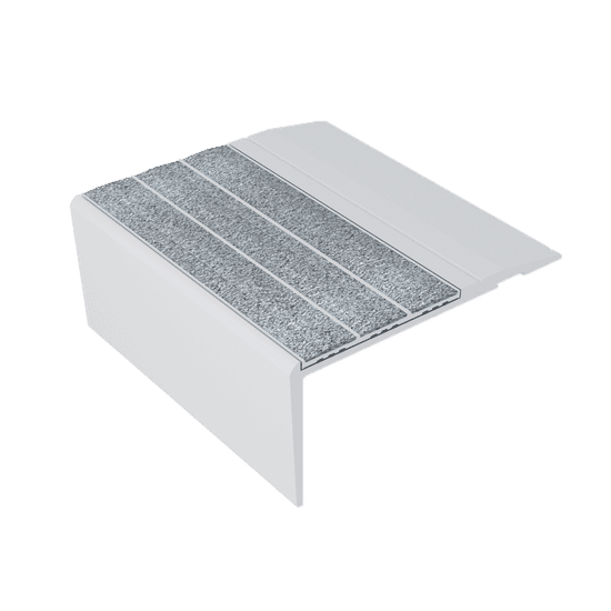 Ecoglo F4-N20 Flat Stair Nosing with Grey Anti-Slip Strips 2.7" (Sold in Linear Feet)