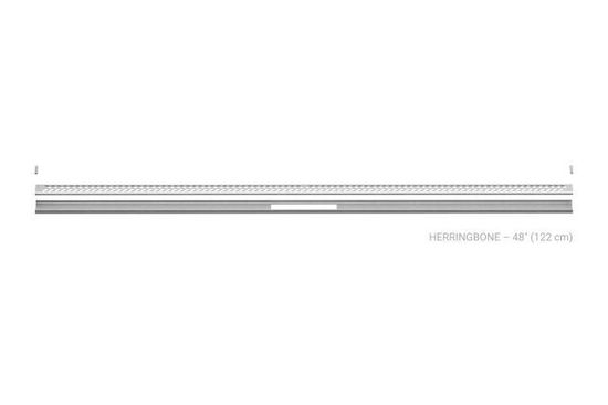 KERDI-LINE-VARIO Drain linéaire encastré avec design de grille Herringbone - acier inoxydable (V4) brossé 1-1/16" x 48"