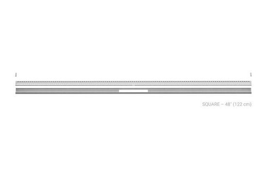 KERDI-LINE-VARIO Drain linéaire encastré avec design de grille Square - acier inoxydable (V4) brossé 1-1/16" x 48"