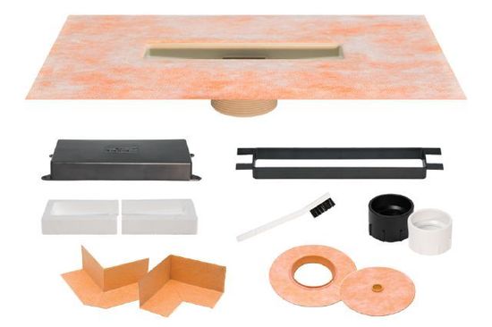 KERDI-LINE-VARIO Flange Kit Polypropylene with ABS and PVC Coupling of 2"