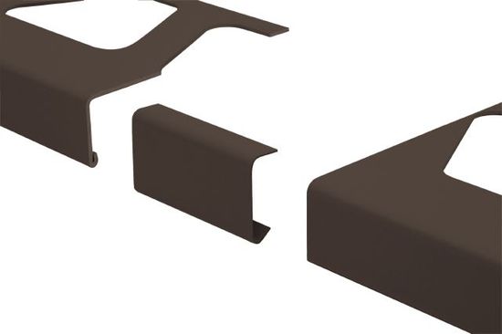 BARA-RW Connector for Balcony Edging Profile Aluminum Black Brown 4-3/4" (120 mm)