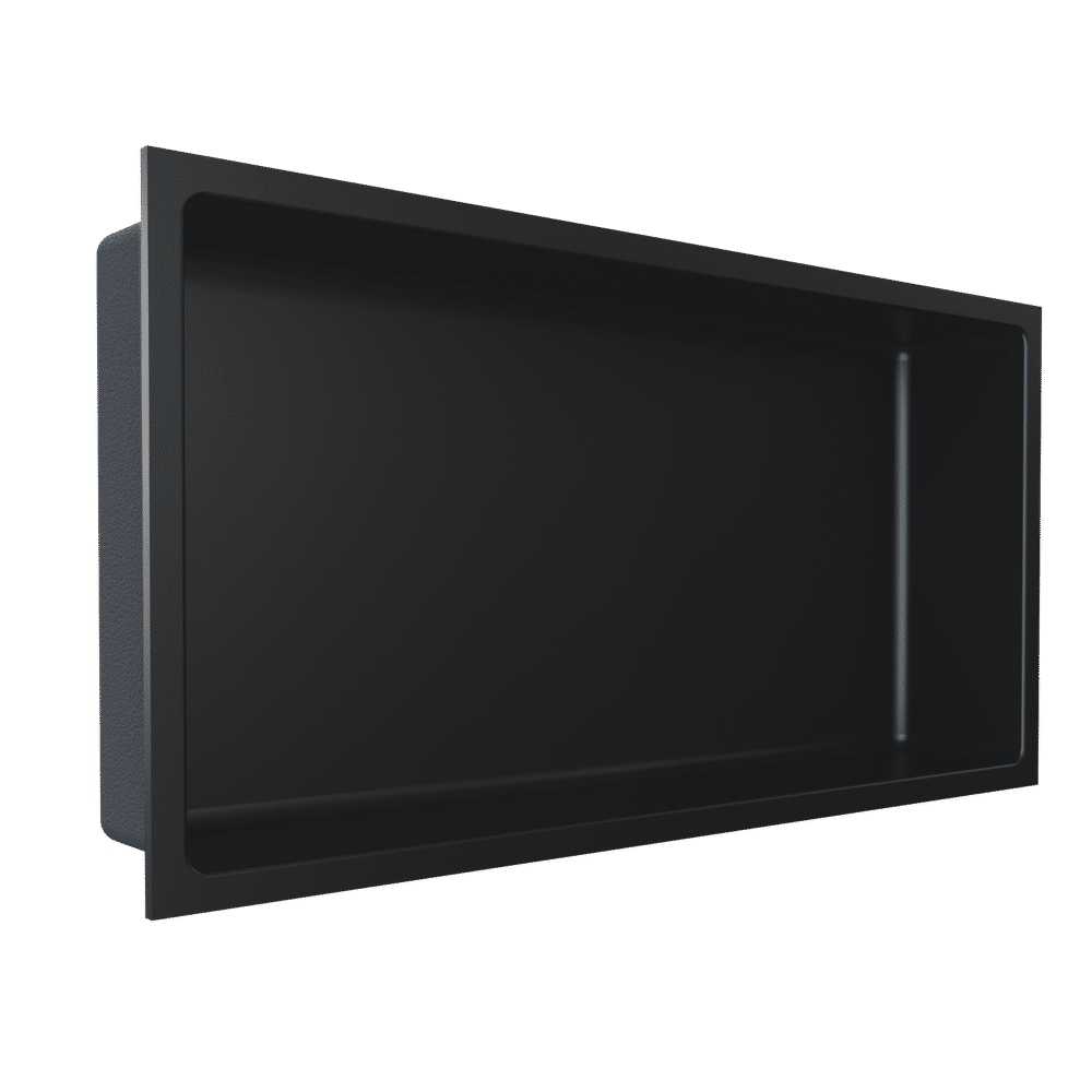 Fusion Niche de douche Acier inoxydable noir 12" x 24" (PRO1224B