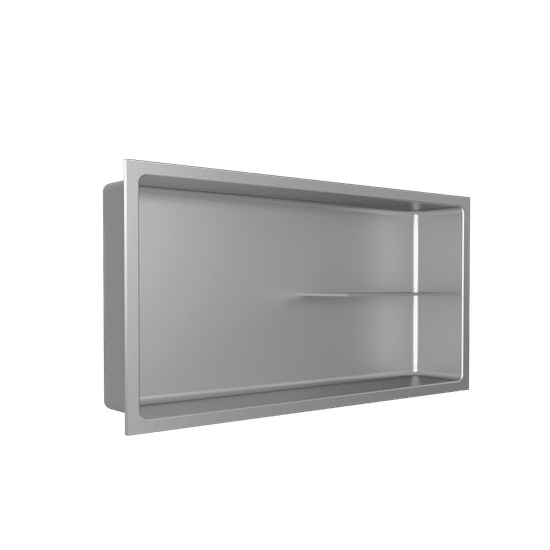 Shower Niche with Half Shelf Stainless Steel 12" x 24"