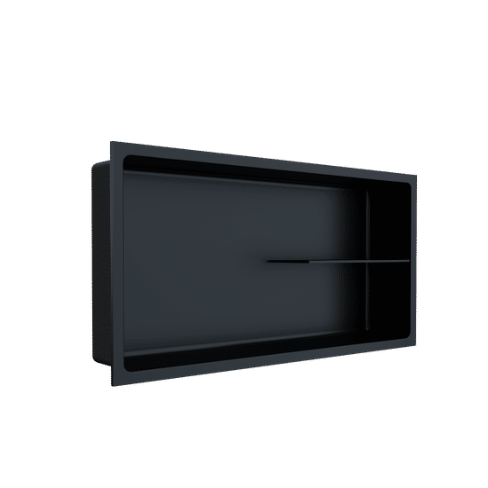 Shower Niche with Half Shelf Stainless Steel Black 12" x 24"