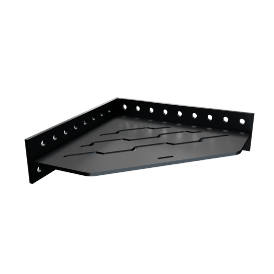 Corner Shower Shelf Stainless Steel Black 7.7" x 7.7"