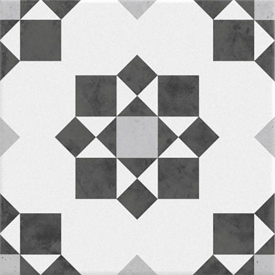 Tuiles de plancher Braga Black White Mat 8" x 8"