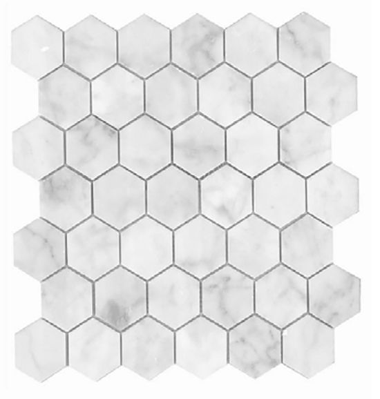 Mosaïque Designer Choice Carrara Hexagon Lustré 12-3/4" x 13-1/16"