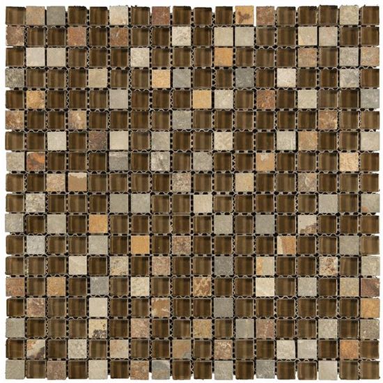 Mosaic Glass Mosaics Combo Brown Multi-finish 12" x 12"