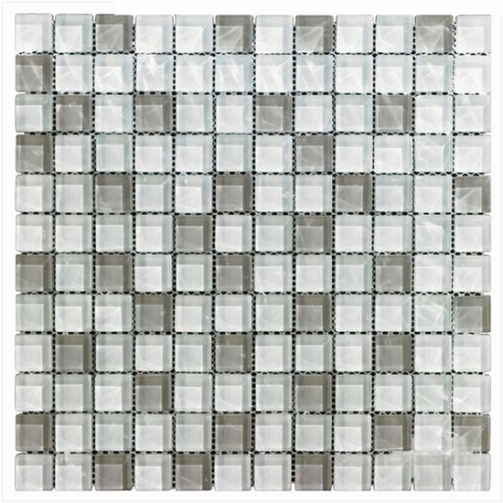 Mosaic Glass Mosaics Off White Glossy 12" x 12"