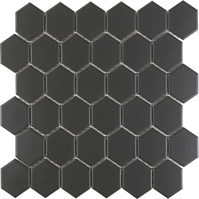 美品 motto_kuma HEXA Black モットクマ ヘキサブラック Mono Serra - Mosaic Mosaics Black Hexagon Matte 12