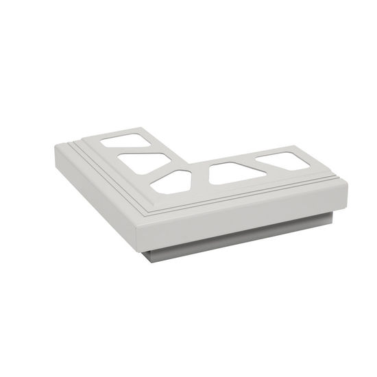 BARA-RAK Outside Corner 90° for Balcony Edging Profiles Aluminum Bright White