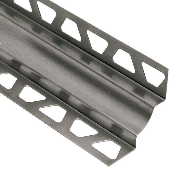 DILEX-EHK Cove-Shaped Profile with 23/32" Radius - Brushed Stainless Steel (V2) 7/16" x 7/16" x 8' 2-1/2"