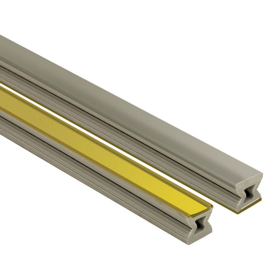 DILEX-EZ Decorative Movement Joint Profile - PVC Plastic Brass/Grey 9/32" x 11/32" x 8' 2-1/2"