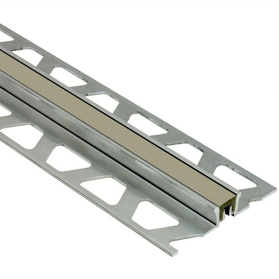 DILEX-KSN Surface Movement Joint Profile with 7/16" Grey Insert - Aluminum 3/8" x 8' 2-1/2"